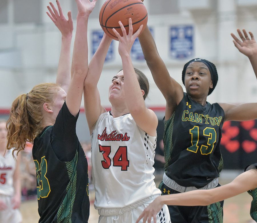 Canyon girls hoops holds on to late lead against Hart
