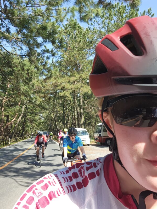 Biking through Twisted Pines Forest near Karatsu, Japan. Photo courtesy of Maria Gutzeit.